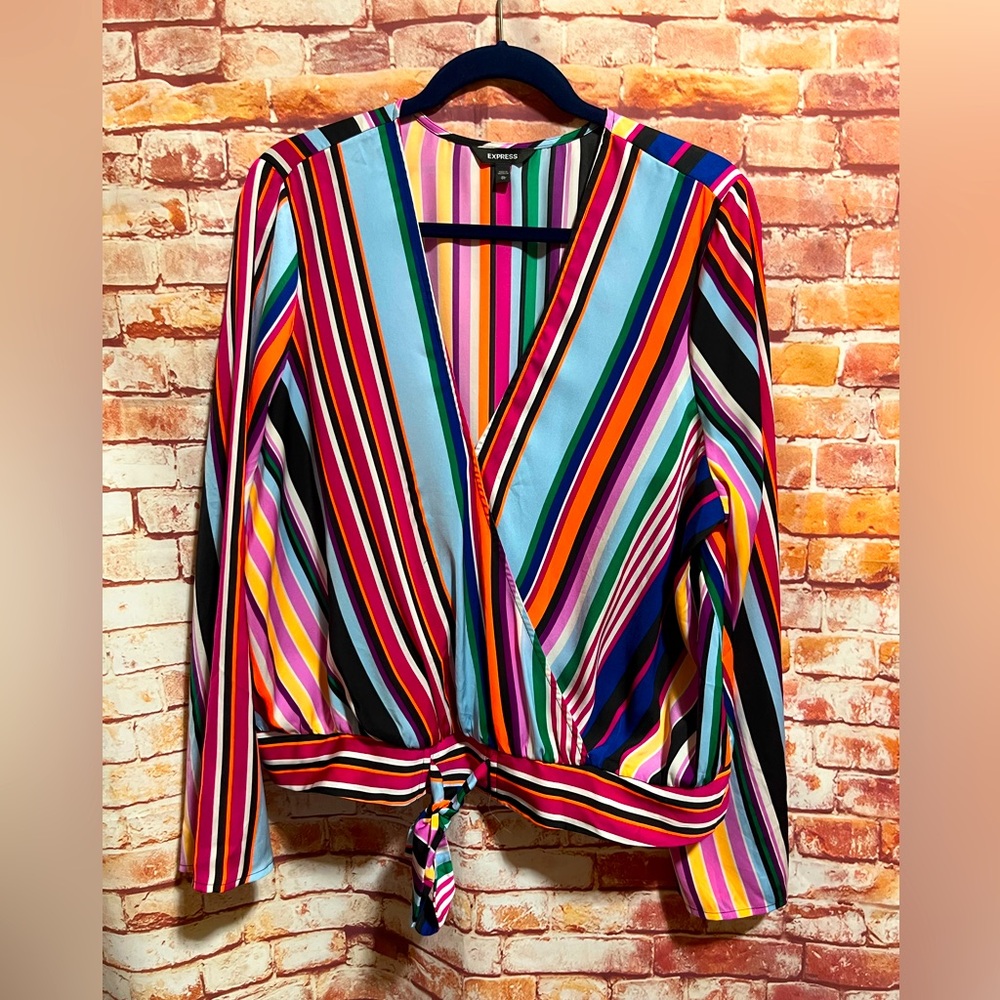 Express Multicolor Striped Blouse size XL. New condition.